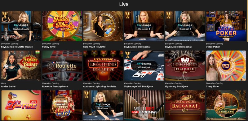 capture d'&eacute;cran casino live casino extra