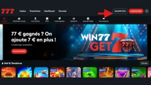 capture decran inscription etape 2 casino777 be