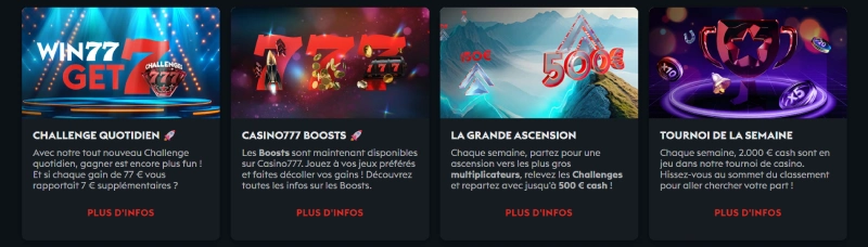 capture decran promotions casino777 be