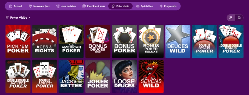 capture d'&eacute;cran majestic slots club poker video