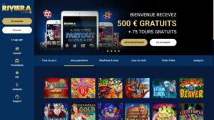 capture d'&eacute;cran page d'accueil la riviera casino