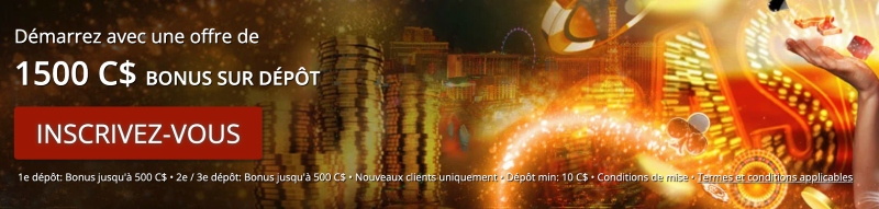 capture d'&eacute;cran bonus de bienvenue all slots casino