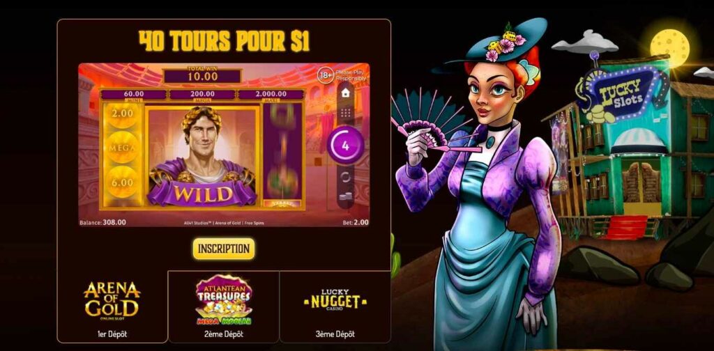 capture d'écran lucky nugget bonus bienvenue