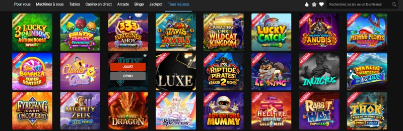 les autres jeux de all slots casino