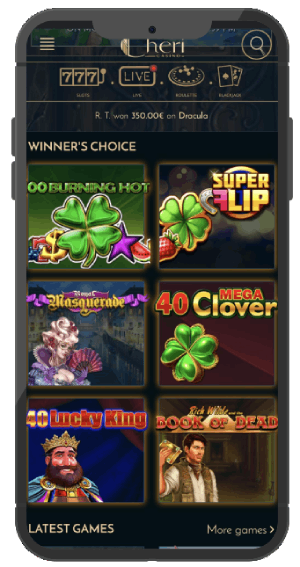 cheri casino version mobile