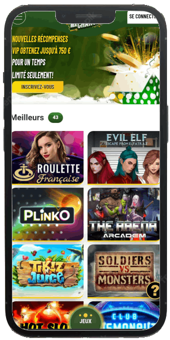 capture d'écran version mobile Ma Chance casino