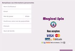 inscription magical spin casino etape 1