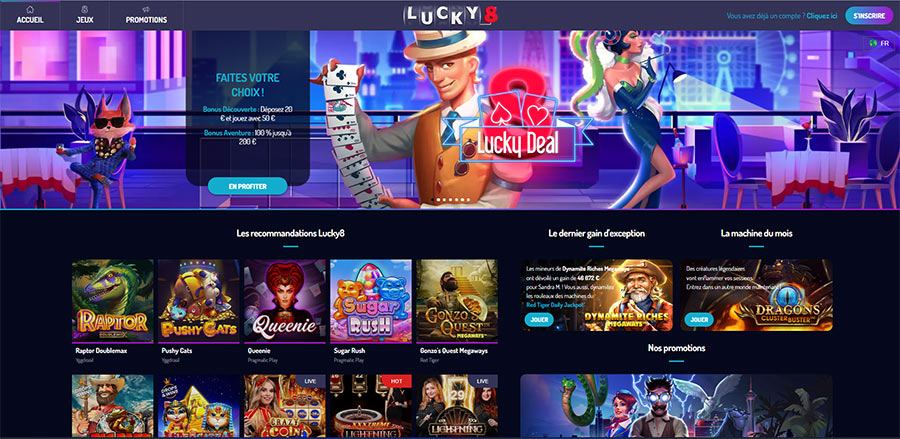 tangkapan layar beranda lucky8