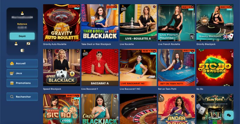 capture d'écran casino live spintropolis