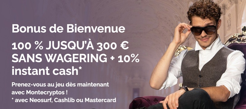 capture d'écran montecryptos casino bonus de bienvenue