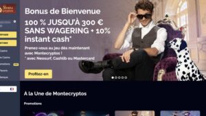 capture d'&eacute;cran premier depot monte cryptos