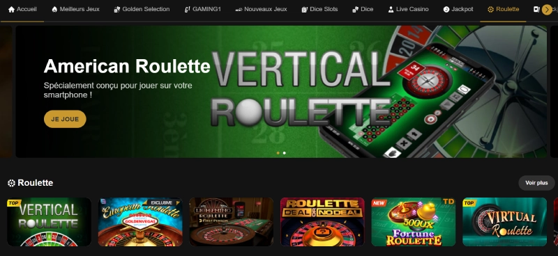 jeux de table sur golden vegas casino