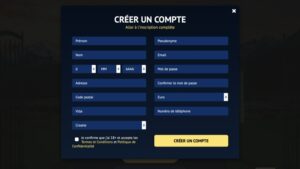 capture d'&eacute;cran formulaire inscription viggoslots casino