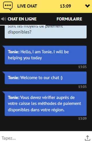 capture d'écran service client viggoslots casino