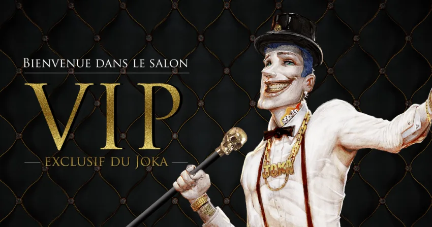 écran d'accueil du club VIP Joka Casino