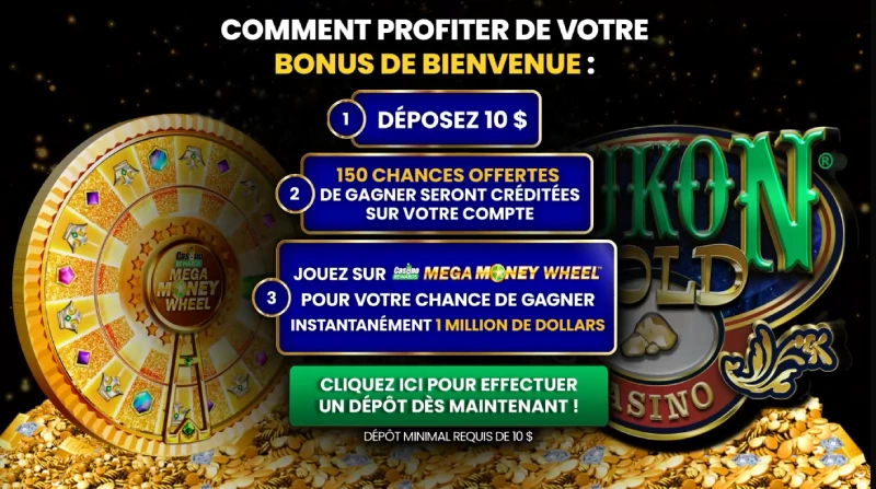 bonus de bienvenue ykon gold casino
