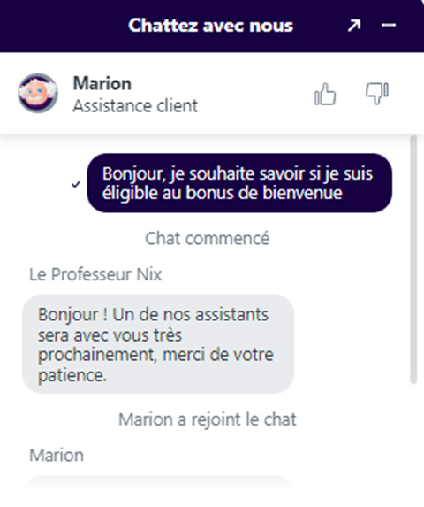 capture d'écran chat madnix