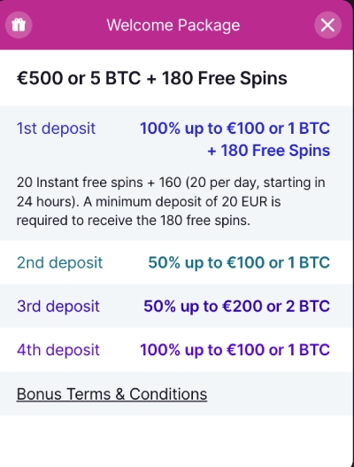 capture d'&eacute;cran bitstarz casino bonus de bienvenue