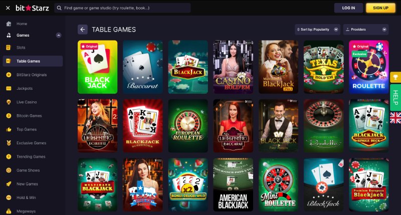 capture d'&eacute;cran bitstarz casino jeux de table