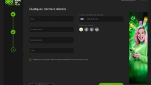Capture d'&eacute;cran de l'&eacute;tape 4 de l'inscription sur 888 Casino