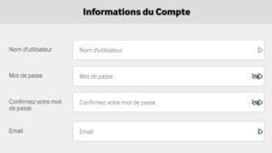 capture d'&eacute;cran inscription informations du compte betway casino
