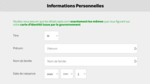 capture d'&eacute;cran inscription informations personnelles betway casino
