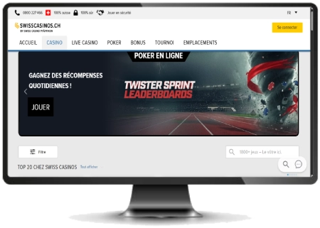 capture decran interface swisscasino