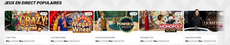 capture decran live casino jackpots ch