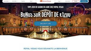 capture d'&eacute;cran page d'accueil royal vegas casino