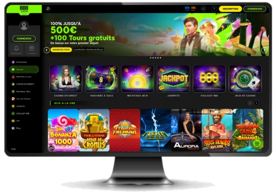 Capture d'écran de l'interface de 888 Casino sur PC