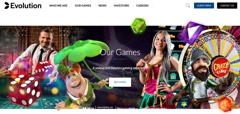 capture d'écran page d'accueil evolution gaming