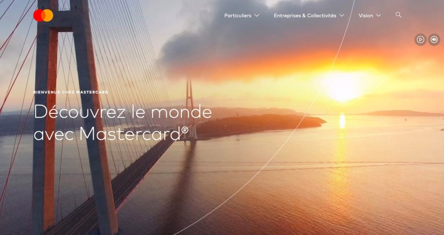 capture d'écran page d'accueil mastercard