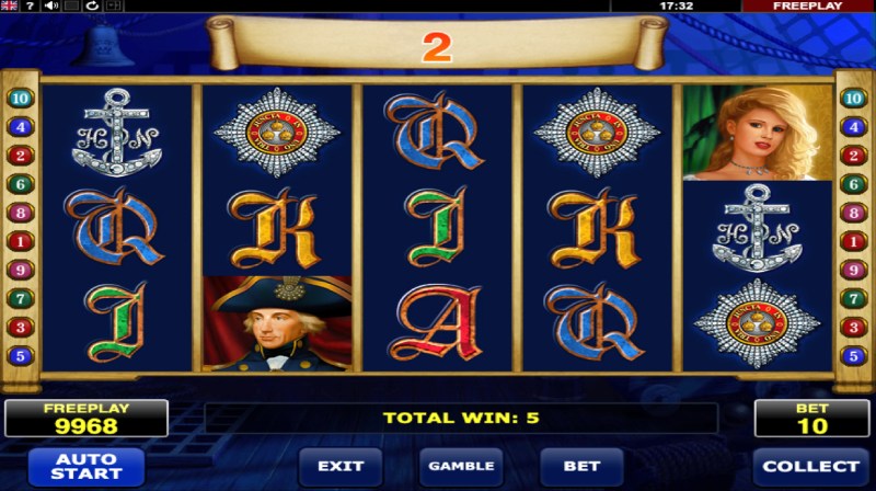 capture d'&eacute;cran slot admiral nelson