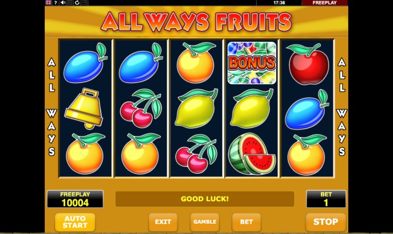 capture d'&eacute;cran slot all ways fruits