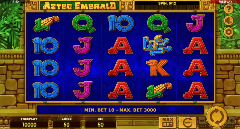capture d'&eacute;cran slot aztec emerald