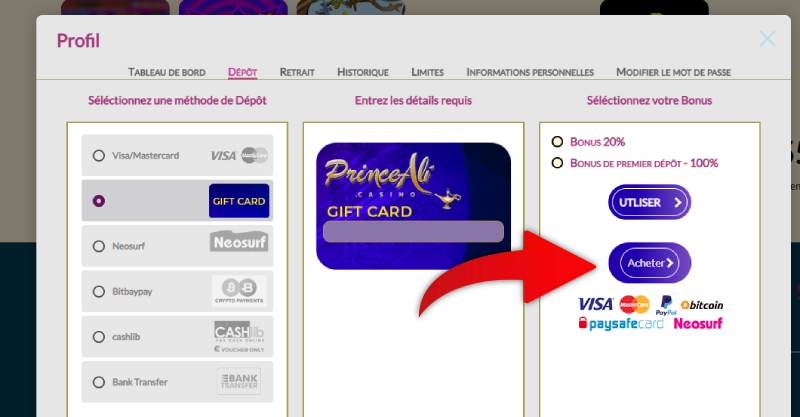capture d'écran paiement paypal prince ali