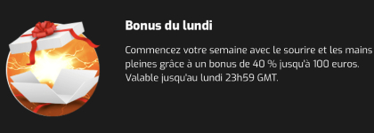 Bonus du lundi Casino Intense