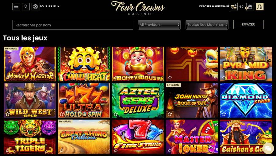 capture d'écran jeux de casino 4crowns casino