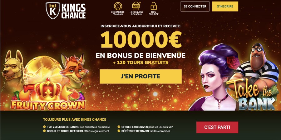 capture d'écran page daccueil kings chance