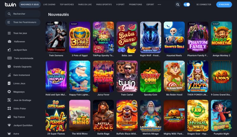 capture d'écran twin casino jeux de casino
