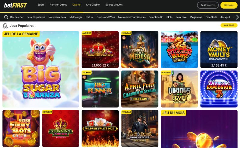capture d'écran betfirst casino machines a sous