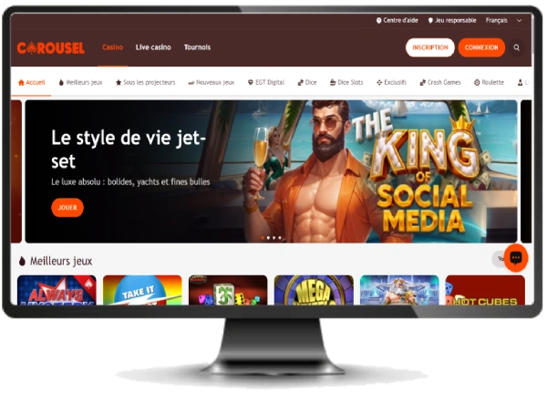 capture decran interface carousel casino