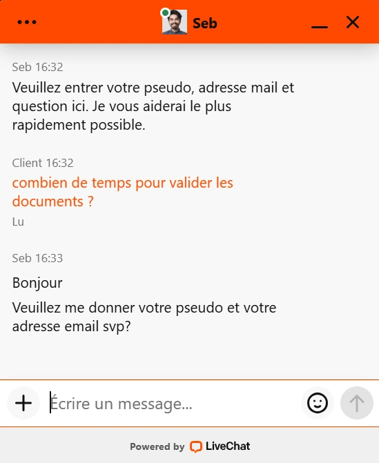capture decran live chat carousel casino