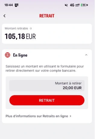 capture decran retrait etape 2 napoleon casino