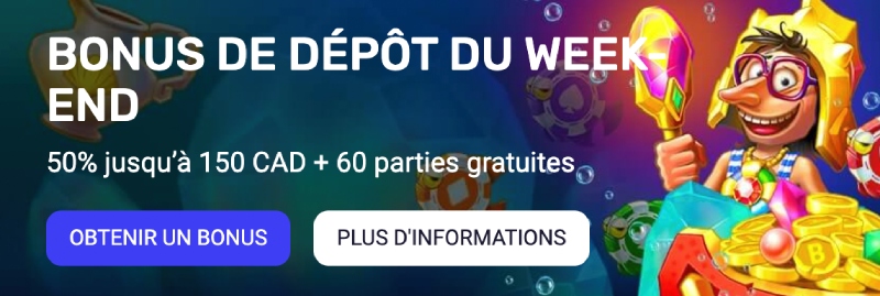capture d'&eacute;cran woo casino bonus du weekend