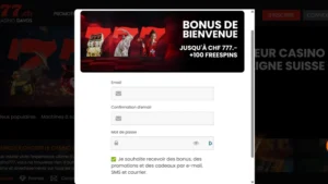 capture decran inscription etape 3 casino777 ch