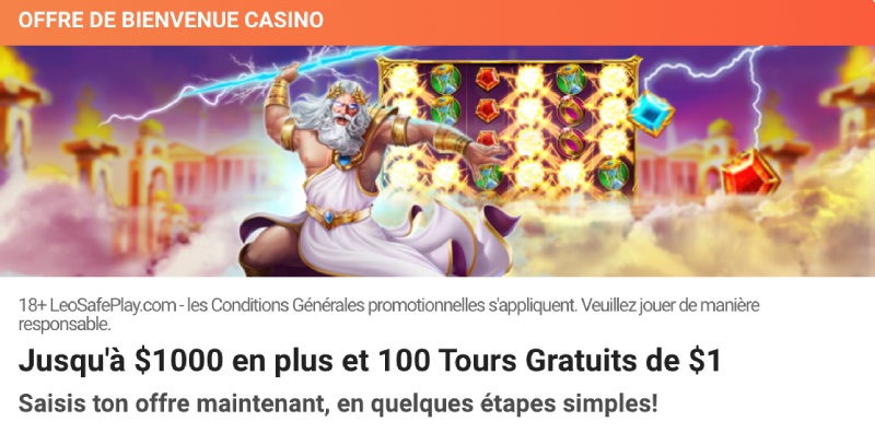 capture d'écran leovegas casino bonus de bienvenue casino