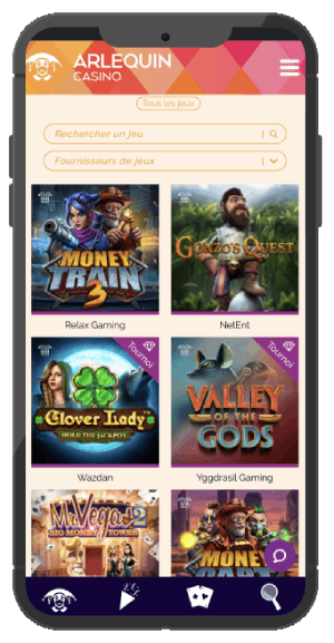 arlequin casino version mobile