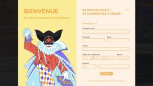 capture d'&eacute;cran formulaire dinscription arlequin casino