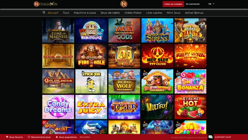 capture d'écran machines a sous nevada win casino